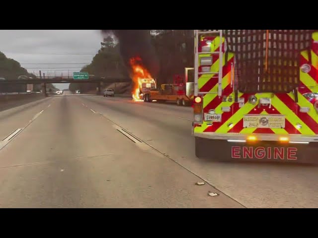 Truck catches fire on GA-400 in Sandy Springs | Police video